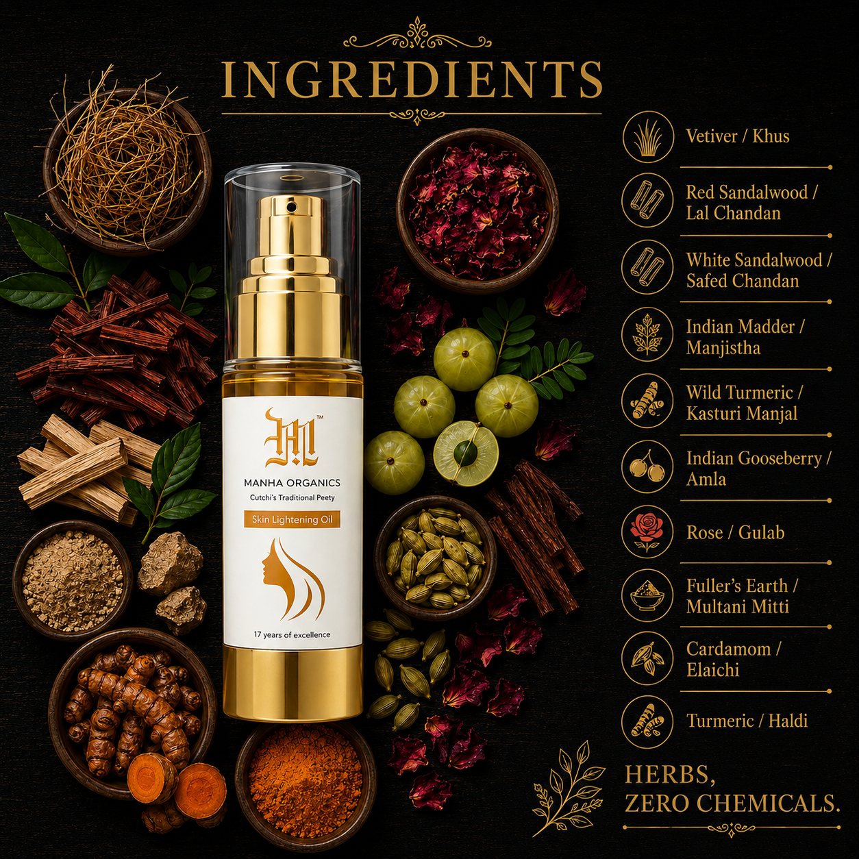 Peety Skin Lightening Oil - Herbal Clarifying & Glow Oil